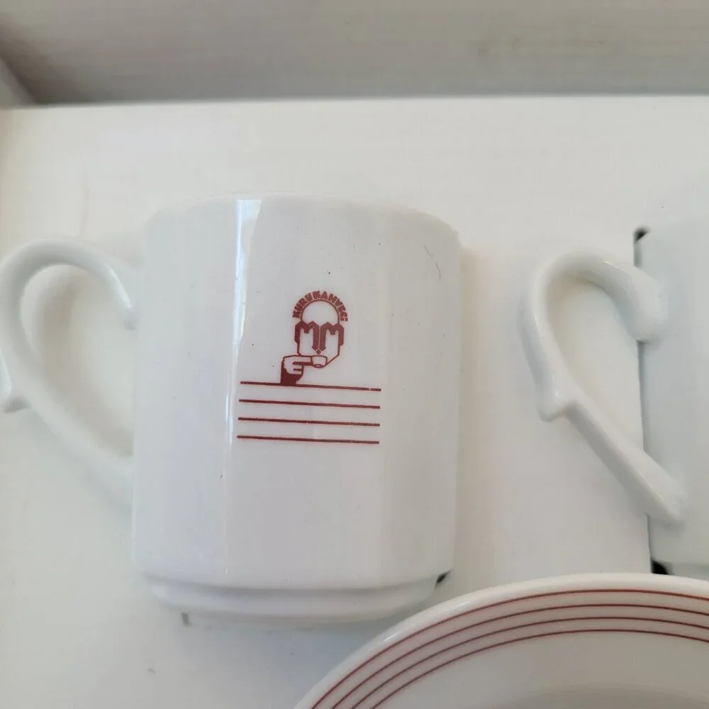 Set of 2 Kutahya Kurukahveci Turkish Porcelain  Coffee/Espresso Cup & Saucer